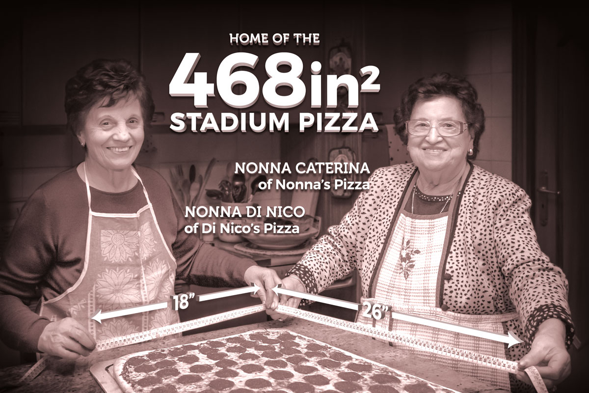 Photo of two Nonnas with measuring tapes at 18 inches and 26 inches